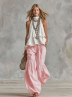 Women’s Loungewear Set with Mock Neck Sleeveless Top and Wide Leg Pants 4