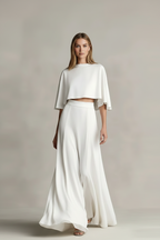 Women’s Loungewear Set with O-Neck Top and Flowing Maxi Skirt 1
