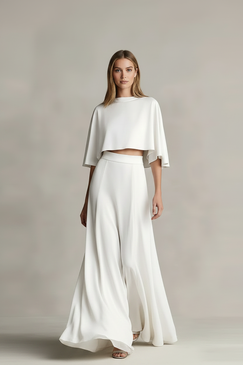 Women’s Loungewear Set with O-Neck Top and Flowing Maxi Skirt 1