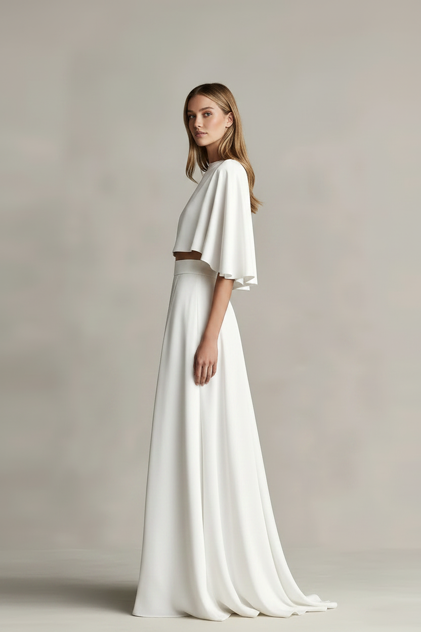 Women’s Loungewear Set with O-Neck Top and Flowing Maxi Skirt 2