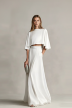 Women’s Loungewear Set with O-Neck Top and Flowing Maxi Skirt 3