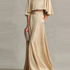 Women’s Loungewear Set with O-Neck Top and Flowing Maxi Skirt 6