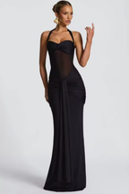 Women's Maxi Dress | Elegant Halter Neck, Formal Summer Dress - 2