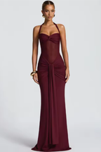 Women's Maxi Dress | Elegant Halter Neck, Formal Summer Dress - 4