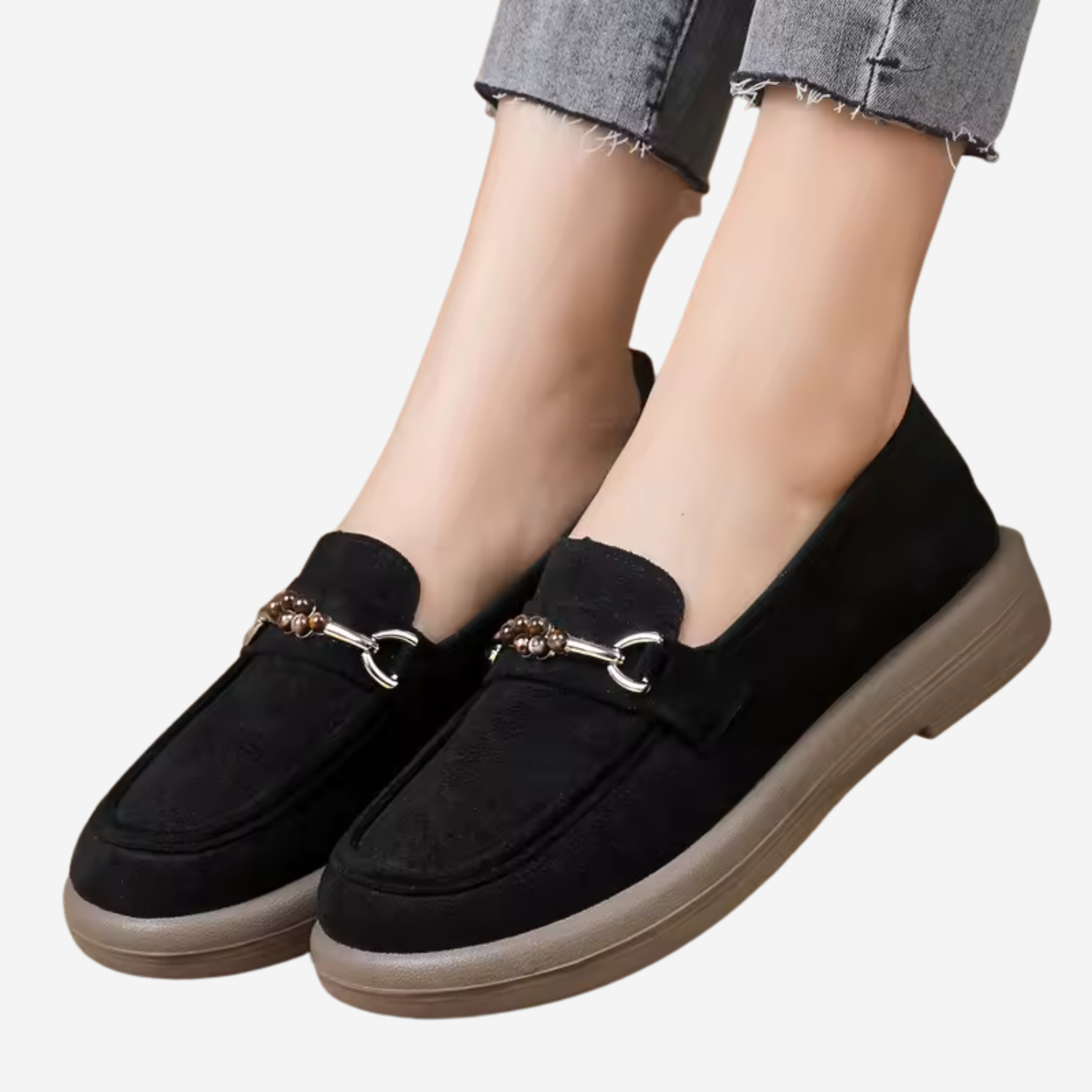 Women’s Orthopedic Loafers in Soft Suede with Horsebit Detail 0