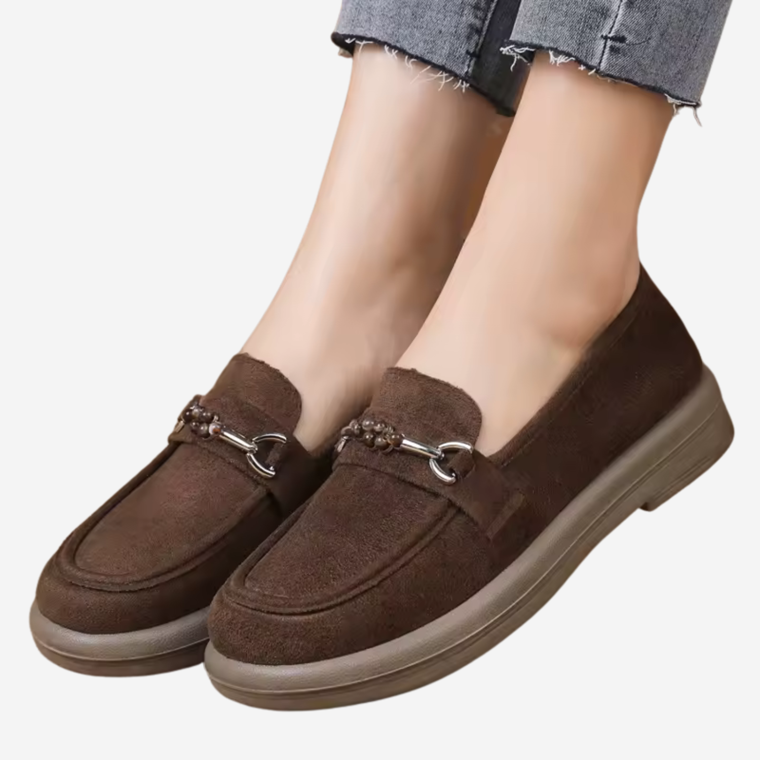 Women’s Orthopedic Loafers in Soft Suede with Horsebit Detail 1