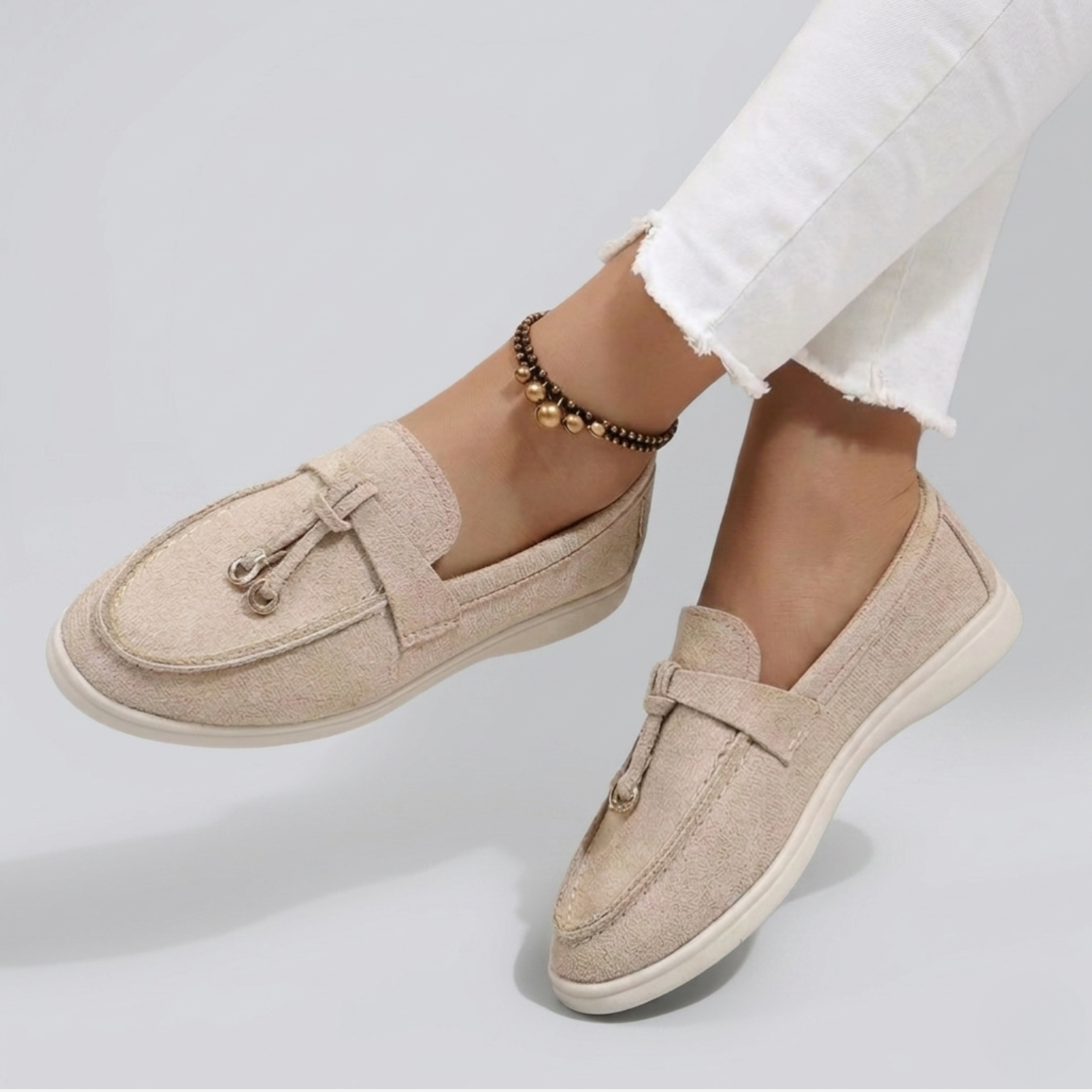Women’s Orthopedic Slip-On Loafers in Soft Textile with Cushioned Insole 0