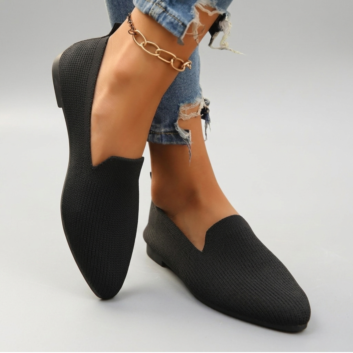 Women's Orthopedic Slip-On Loafers with Breathable Knit Upper and Cushioned Insole 0