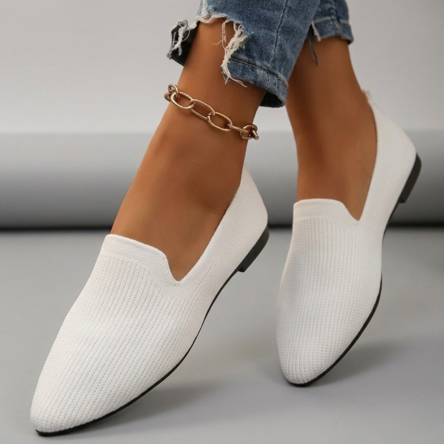 Women's Orthopedic Slip-On Loafers with Breathable Knit Upper and Cushioned Insole 3