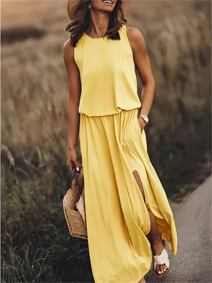 Women’s Plain Maxi Dress in Soft Fabric with Loose Fit for Casual to Formal Occasions 0