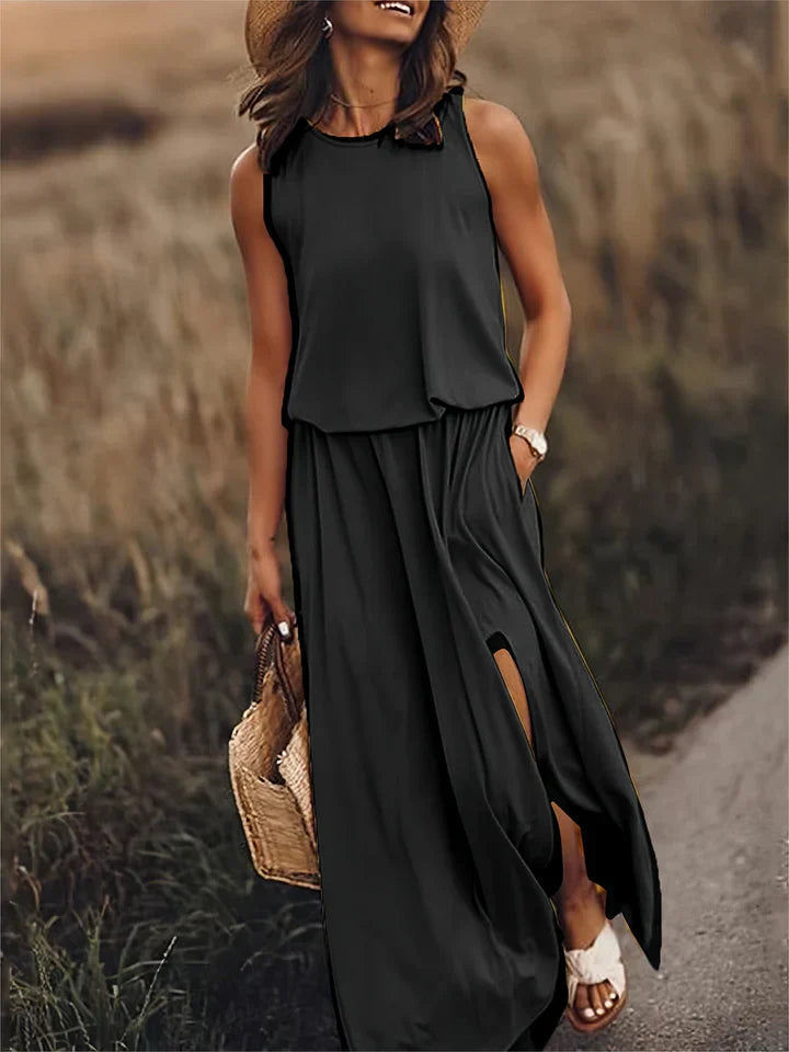 Women’s Plain Maxi Dress in Soft Fabric with Loose Fit for Casual to Formal Occasions 3