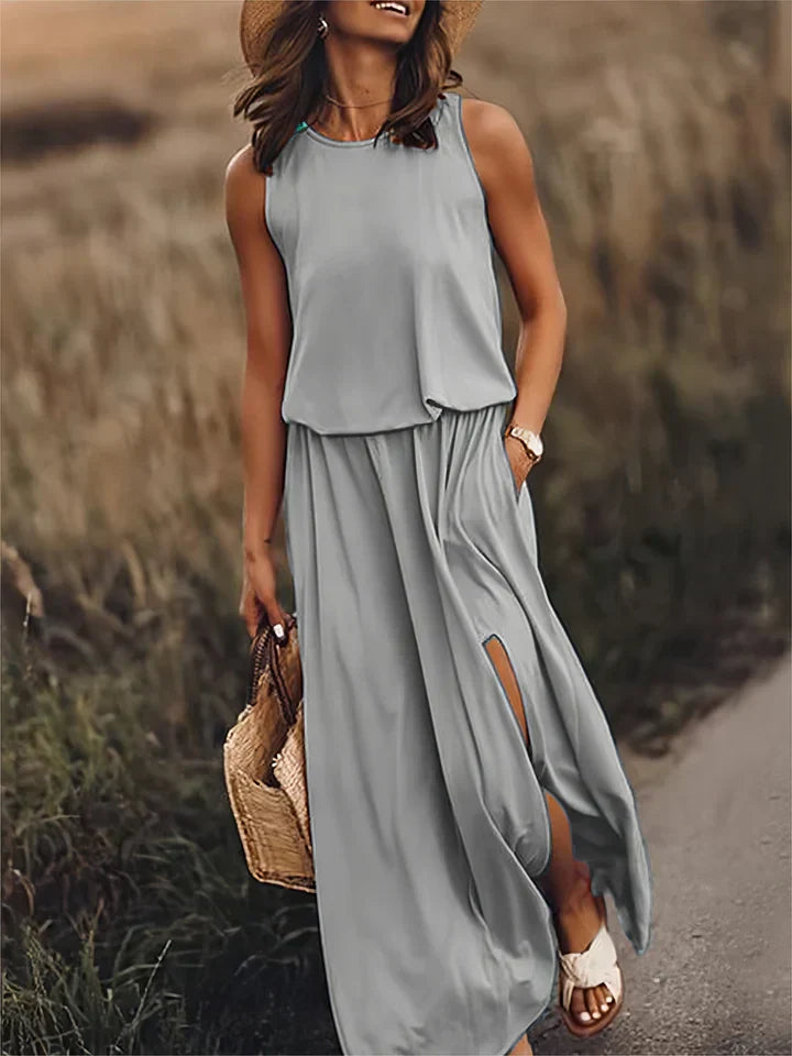 Women’s Plain Maxi Dress in Soft Fabric with Loose Fit for Casual to Formal Occasions 5