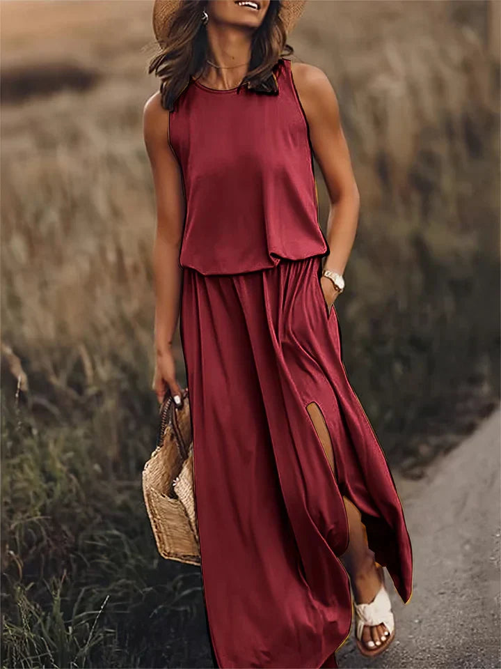 Women’s Plain Maxi Dress in Soft Fabric with Loose Fit for Casual to Formal Occasions 7