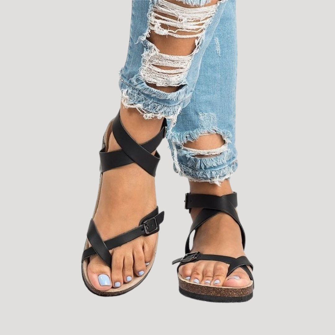 Women's Platform Sandals with Adjustable Ankle Straps – Open Toe Casual Boho Style for Spring 0