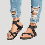 Women's Platform Sandals with Adjustable Ankle Straps – Open Toe Casual Boho Style for Spring 1