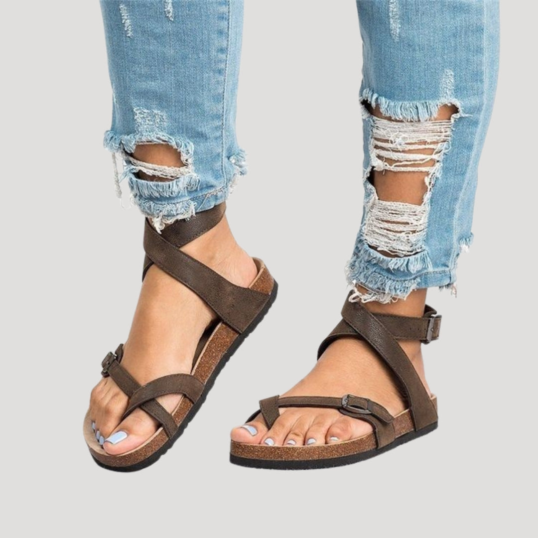 Women's Platform Sandals with Adjustable Ankle Straps – Open Toe Casual Boho Style for Spring 3