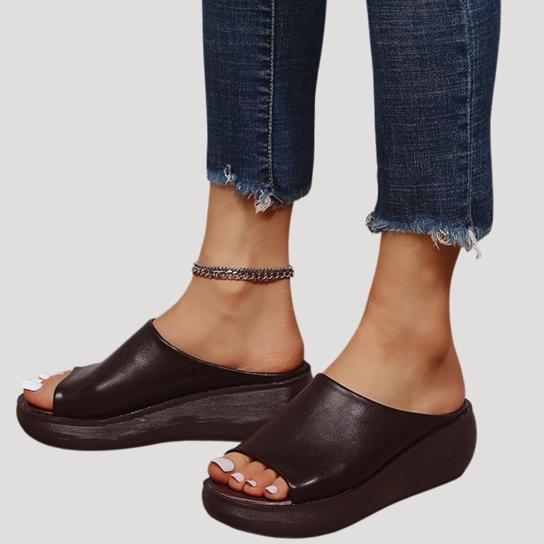 Women's Platform Wedge Sandals – Open Toe Slip-On Mules for Comfort and Style 2