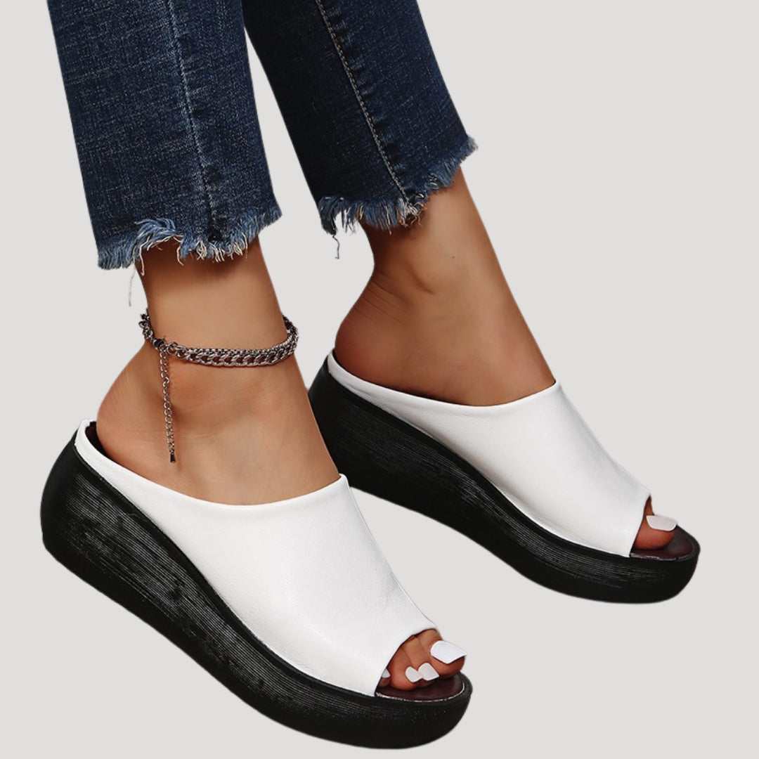 Women's Platform Wedge Sandals – Open Toe Slip-On Mules for Comfort and Style 4