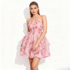 Women's Rosette Dress | Hand-Sculpted Organza, Formal Cocktail Dress 0