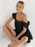 Women’s Ruffled Sleeveless Top and Shorts Set in Lightweight Fabric for Summer Casual Outings 7