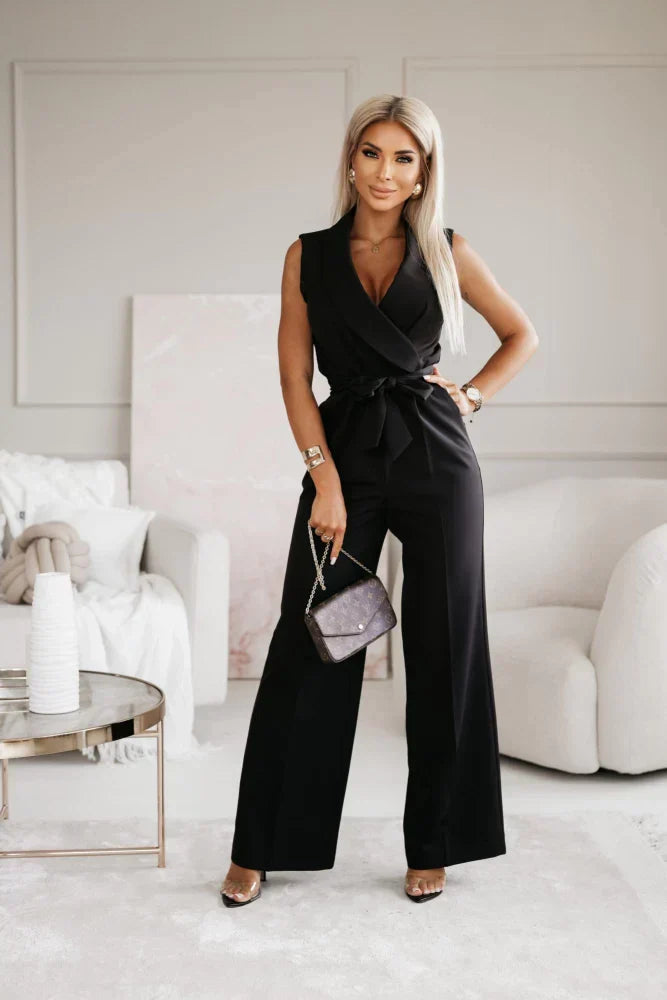 Women's Sleeveless Jumpsuit in Soft Fabric with Fitted Cut 3