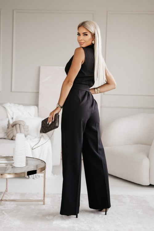 Women's Sleeveless Jumpsuit in Soft Fabric with Fitted Cut 4