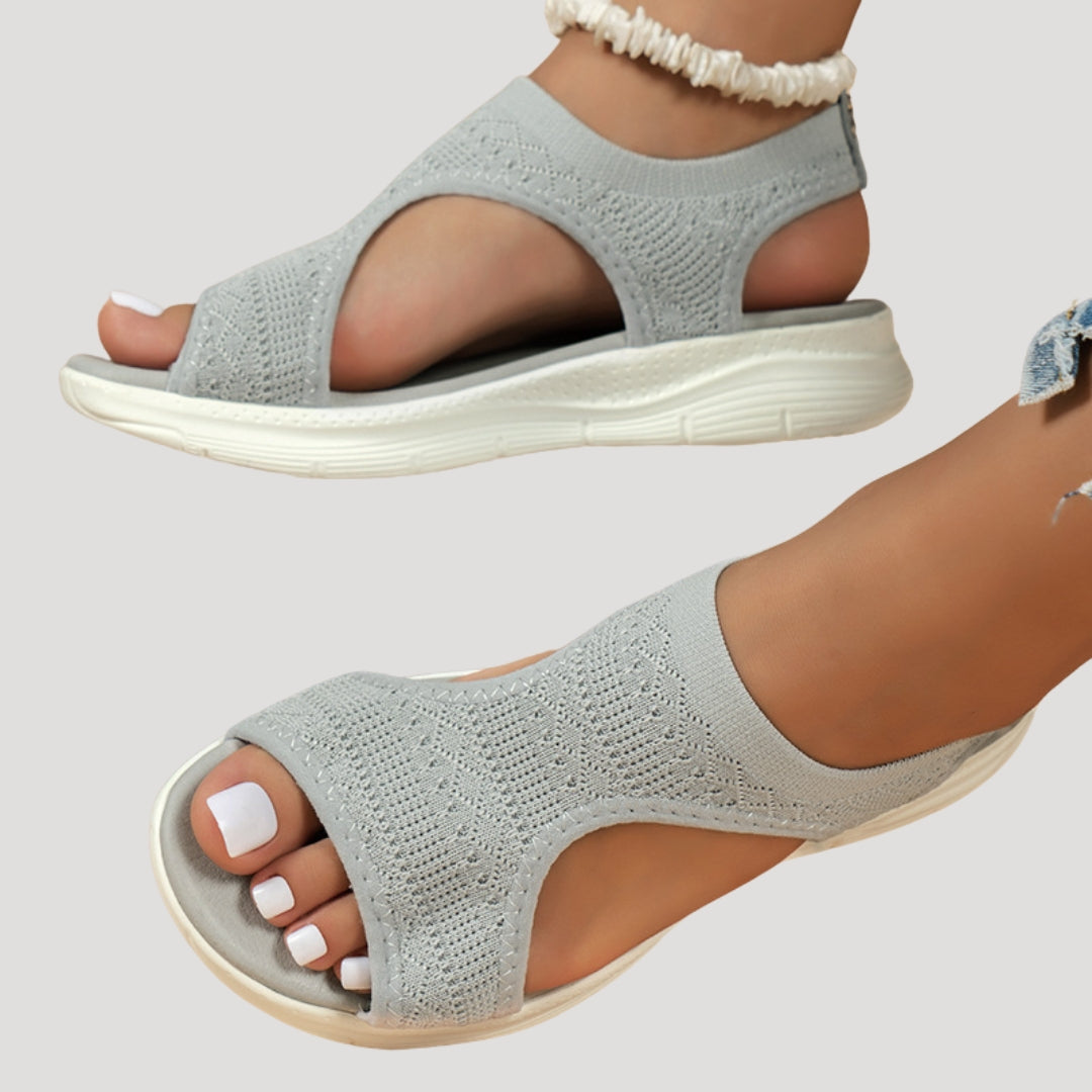 Women's Slip-On Knit Sandals with Cushioned Sole – Lightweight Open Toe Walking Shoes for Summer 3