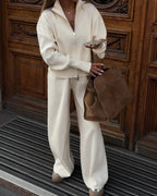 Women's Soft Knit Loungewear Set with Zipper Detail in Multiple Colors 0