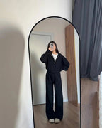 Women's Soft Knit Loungewear Set with Zipper Detail in Multiple Colors 7