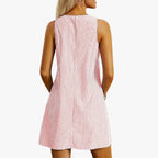 Women’s Striped Mini Dress with Buttons and Pockets for Summer 6