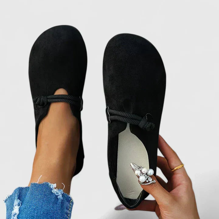 Women's Suede Moccasin Shoes with Elegant Tie Detail for Everyday Comfort 1