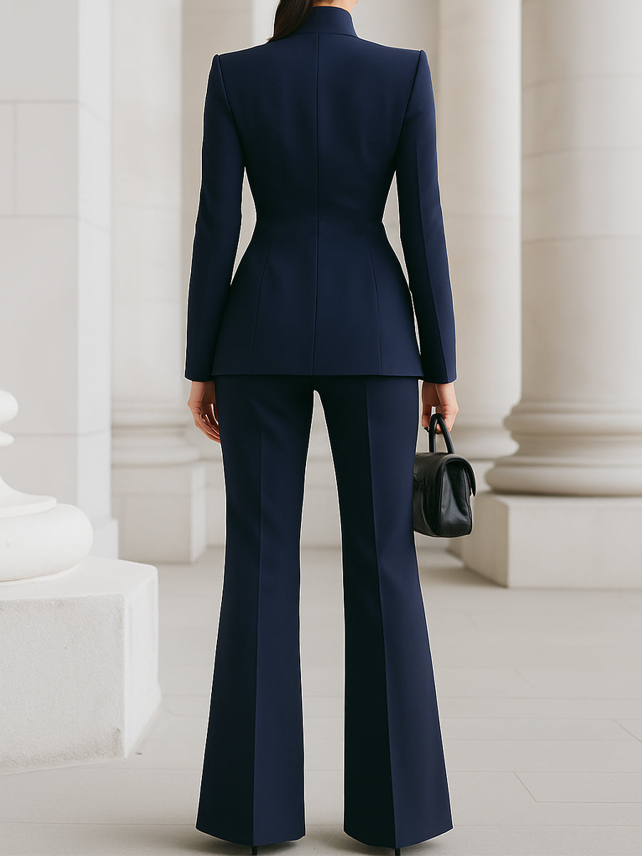 Women’s Tailored Blazer and Trouser Suit Set with Structured Fit 7