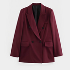 Women’s Tailored Blazer in Burgundy with Structured Fit and Notched Lapel 1