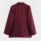 Women’s Tailored Blazer in Burgundy with Structured Fit and Notched Lapel 2