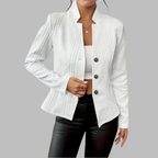 Women’s Tailored Blazer with Geometric Textured Detailing and Structured Fit 0