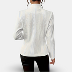 Women’s Tailored Blazer with Geometric Textured Detailing and Structured Fit 1