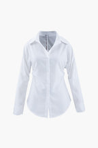 Women’s Tailored Long Sleeve Blouse with Structured Collar and Defined Waist 1