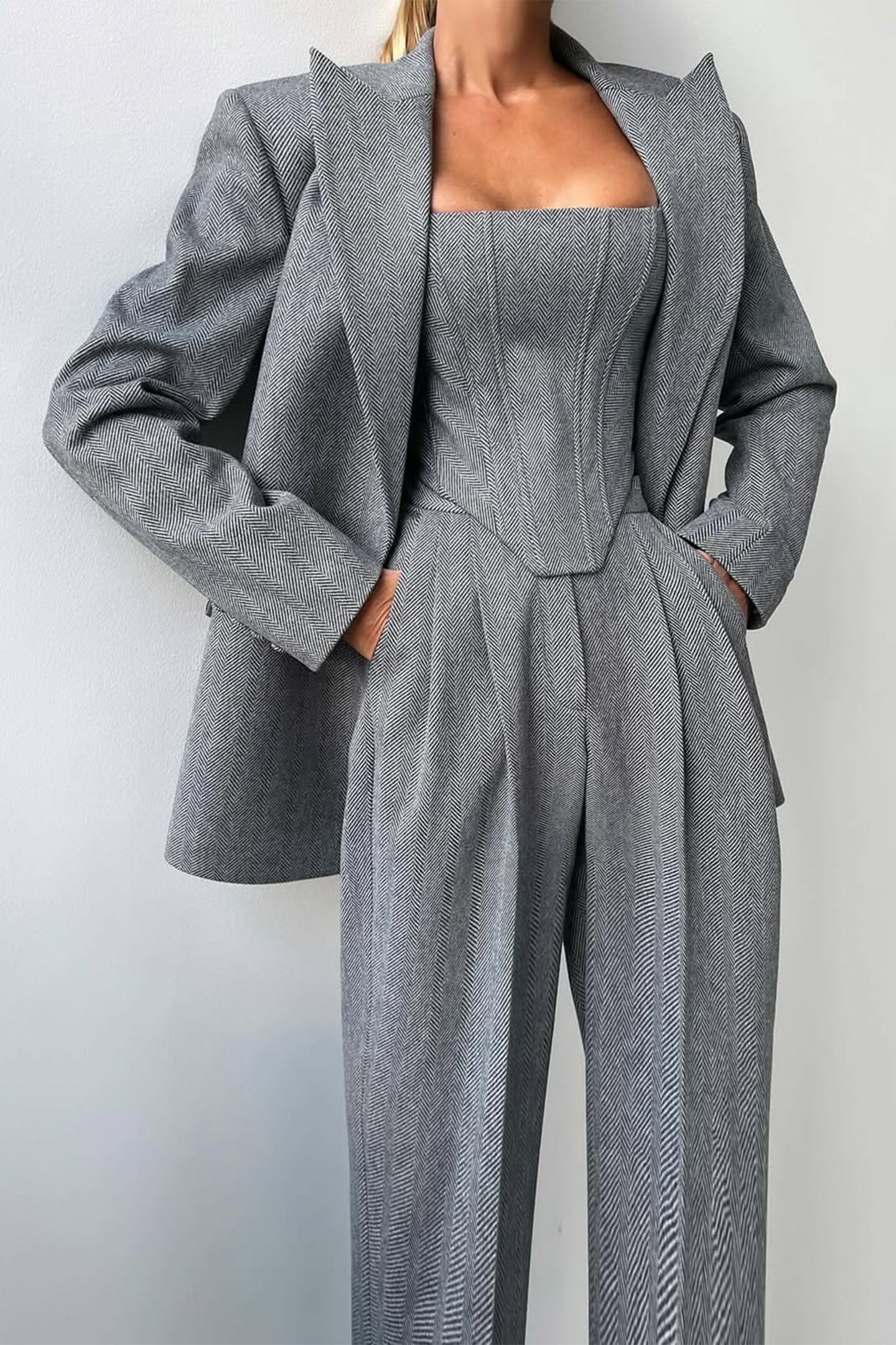 Women’s Three-Piece Suit Set with Double-Breasted Blazer 0
