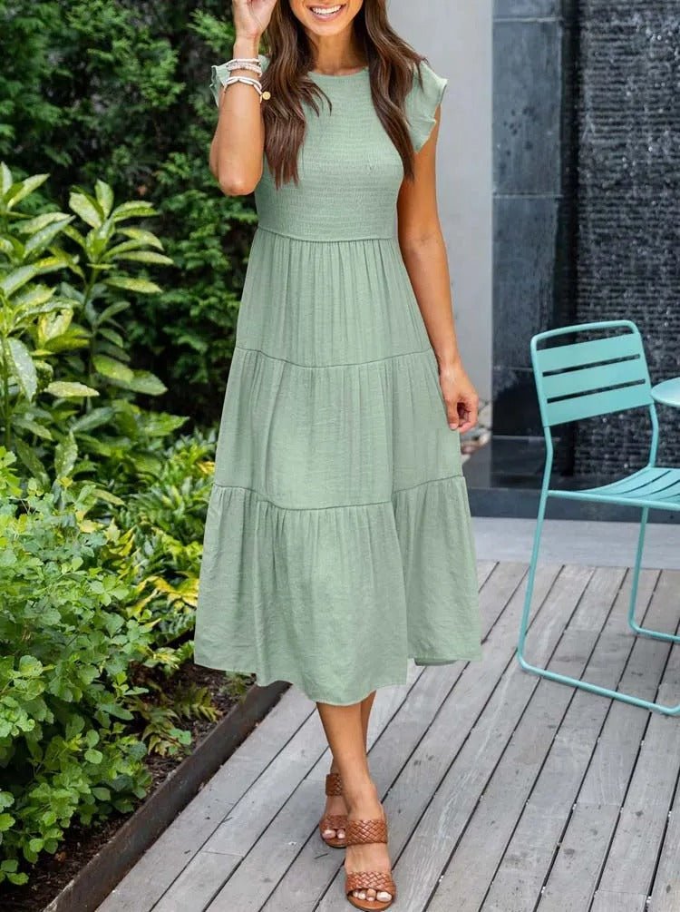 Women’s Tiered Maxi Dress with Cap Sleeves and Flattering Silhouette 3