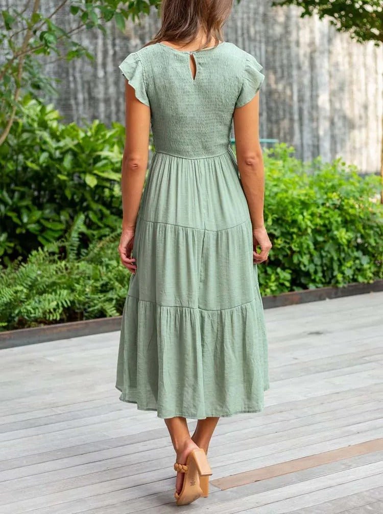 Women’s Tiered Maxi Dress with Cap Sleeves and Flattering Silhouette 4