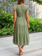 Women’s Tiered Maxi Dress with Cap Sleeves and Flattering Silhouette 7