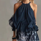 Women’s Two Piece Set with Halter Neck and Artistic Print Trousers 2