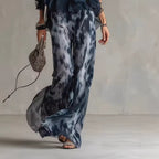 Women’s Two Piece Set with Halter Neck and Artistic Print Trousers 3