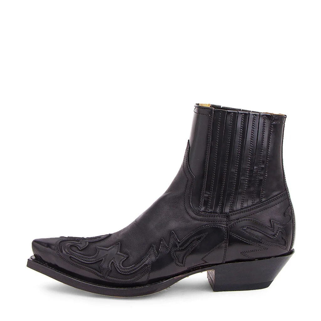 Women's Western Cowboy Boots in Brown Leather with Embroidered Details 0