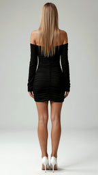 Yara Women's Cocktail Dress | Off-Shoulder Mini with Gathered Detailing 4